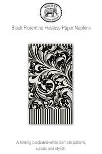 807812 MDW Black Florentine Hostess Paper Napkins