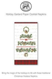 Quality Homeware Wonderful Gifts: 807446 MDW Holiday Garland Hostess Paper Napkins