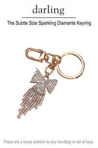 Home Gifts: D0041 Diamante Bow Bag Charm