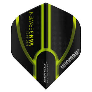 Flights Winmau: MVG TRANSLUCENT BLACK WITH GREEN LINE PRISM ALPHA STANDARD