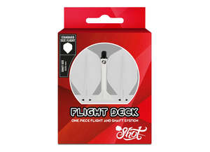 Flight Deck-One Piece Dart Flight and Shaft System-White