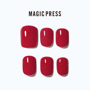 Magic Press Best: [AIRY] MAGIC PRESS NAIL - RED POP (SHORT SQUARE)