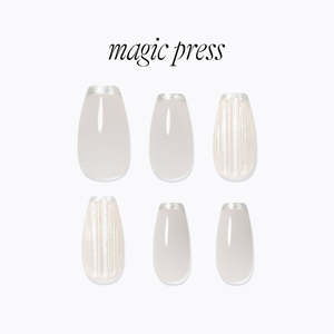 Coffin: [GLASSY] MAGIC PRESS NAIL - GLASS GREY