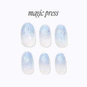 Long Oval: [GLASSY] MAGIC PRESS NAIL - GLORY BLUE