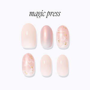 Long Oval: [GLASSY] MAGIC PRESS NAIL - MARBLE MIRROR