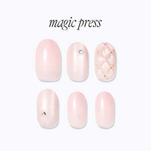 Long Oval: [CANDLELIGHT] MAGIC PRESS NAIL - GLOSSY QUILTING