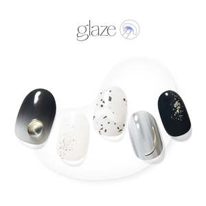 [ROMANTIC MARBLE] GLAZE GEL NAIL – BLACK PEBBLE