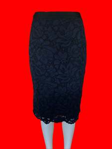Products: David Lawrence Australian Designed Navy Blue Lace Skirt - Size: 10