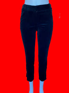 Cue - Navy Blue European Made Velvet Pants - Size: 8