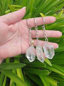 Keyrings: Clear Quartz Rough Point Crystal Keyring