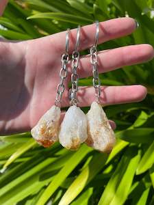 Keyrings: Citrine Rough Point Crystal Keyring