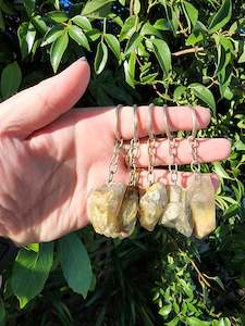Keyrings: Quartz with Inclusions Crystal Keyring