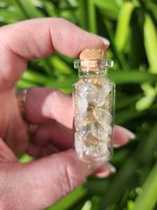 Chip Bottles: Rutilated Quartz Crystal Chip Bottle
