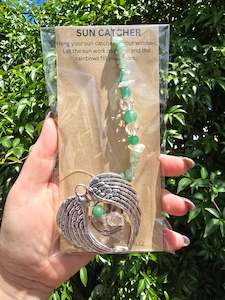 Angel Wing Range: Green Aventurine | Angel Wing Heart Sun Catcher