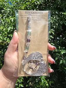 Angel Wing Range: Rainbow Fluorite | Angel Wing Heart Sun Catcher