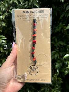 Black Tourmaline & Red Coral | Moon Sun Catcher