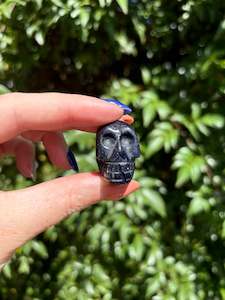 Skulls: Blue Goldstone Skull With Hole