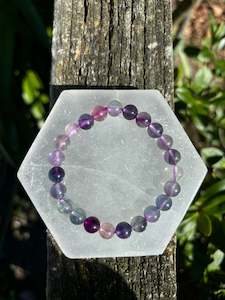 Jewellery: Rainbow Fluorite | Round Bead Bracelet
