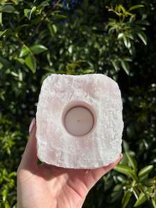 Rose Quartz Rough Candle Holder A