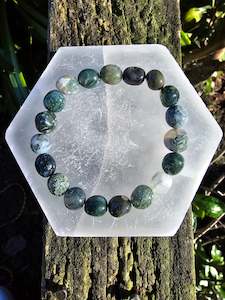 Moss Agate | Nugget Bead Bracelet