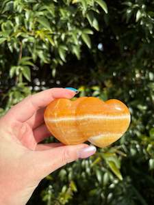 Hearts: Orange Calcite Double Heart C