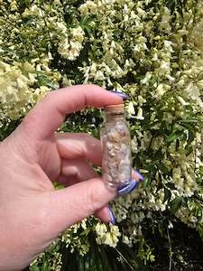 Crystal Bottles Bags: Flower Agate Crystal Chip Bottle