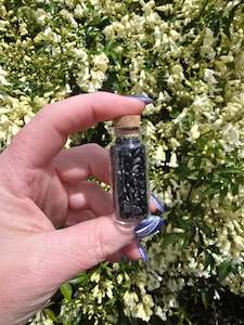 Black Obsidian Crystal Chip Bottle