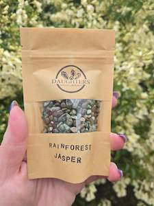 Rainforest Jasper Crystal Chip 100 gms Bag