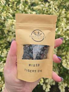Crystal Bottles Bags: Mixed Tigers Eye Crystal Chip 100 gms Bag