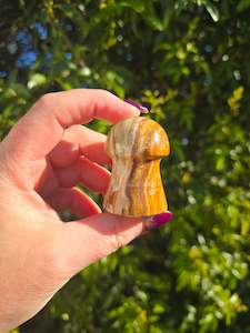 Carved Shapes Animals: Banded Calcite Mushroom C