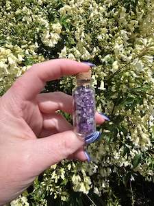Amethyst Crystal Chip Bottle
