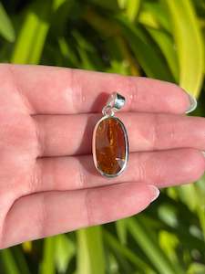 Jewellery: Orange Kyanite | Rose Cut Sterling Silver Pendant D