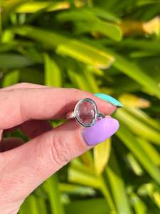 Blue Topaz | Rose Cut Sterling Silver Adjustable Ring A