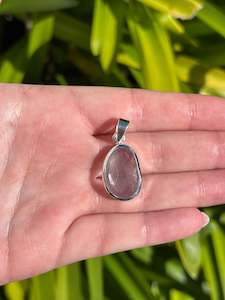 Blue Topaz | Rose Cut Sterling Silver Pendant F