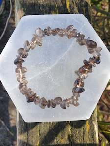 Smoky Quartz Crystal Chip Bracelet