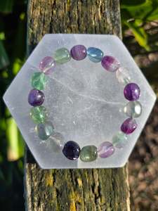 Bead Bracelets: Rainbow Fluorite | Nugget Bead Bracelet
