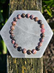 Rhodonite | Round Bead Bracelet
