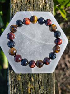 Tigers Eye Mixed | Large Round Bead Bracelet