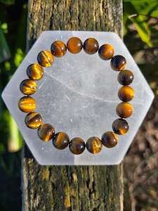 Jewellery: Tigers Eye Large | Round Bead Bracelet