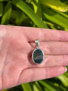Moss Agate | Faceted Sterling Silver Pendant F