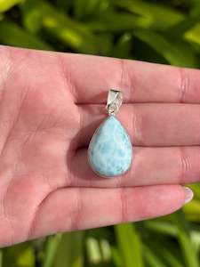 Larimar | Polished Sterling Silver Pendant A
