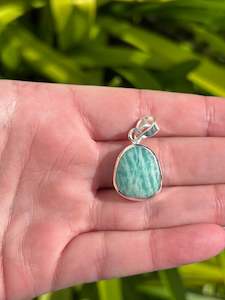 Amazonite | Rose Cut Sterling Silver Pendant B