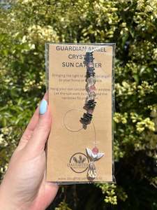 Suncatchers 1: Shungite & Pink Cats Eye | Guardian Angel Sun Catcher