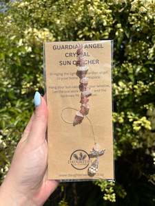 Suncatchers 1: Strawberry Quartz & Rose Quartz | Guardian Angel Sun Catcher