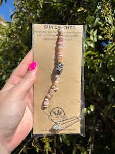 Pink Opal & Hematite | Point Sun Catcher