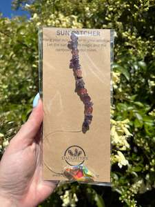 Tear Drops Diamonds: Amethyst & Strawberry Quartz | Diamond Sun Catcher
