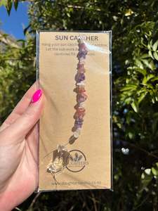 Suns Moons: Amethyst, Rose Quartz & Strawberry Quartz | Moon Sun Catcher