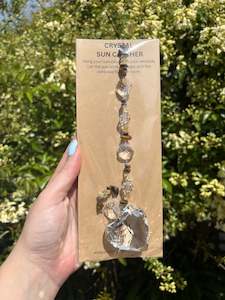 Stars Hearts: Citrine & Tigers Eye | Large Heart Sun Catcher