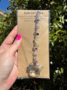 Stars Hearts: Rainbow Fluorite | Heart Sun Catcher