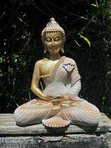 Gold & White Meditating Buddha XLarge A
